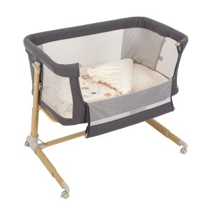 Wonderland Minicuna Colecho Efecto Madera Con Funda Nórdica