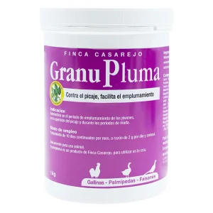 GranuPluma (1Kg) - Apoyo nutricional para la época de muda de las aves - Favorece el Emplumamiento - Formato granulado