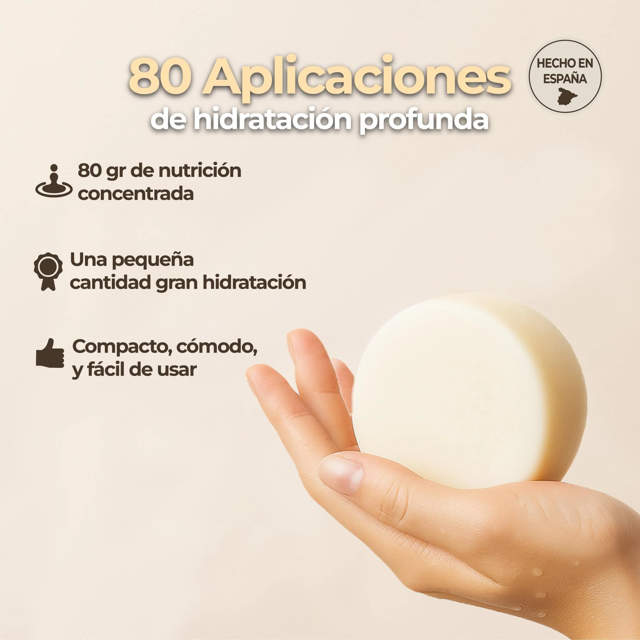 Acondicionador Sólido Baobab & Té Verde 80 G – Natural, Vegano, Sin Sulfatos, Zero Waste – Lumocosmetics - Imagen 3