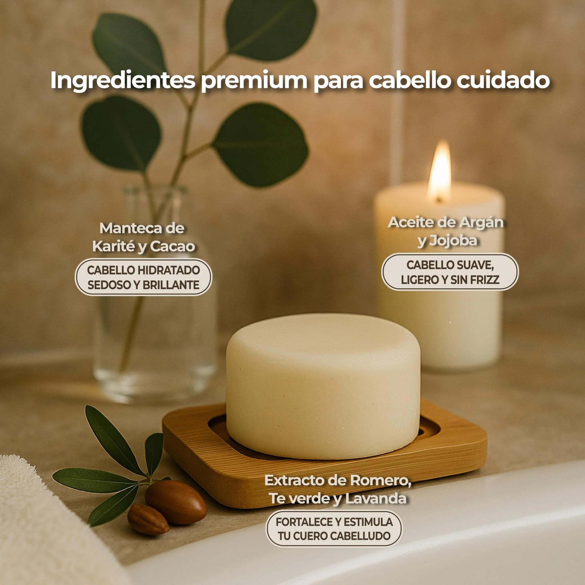 Acondicionador Sólido Baobab & Té Verde 80 G – Natural, Vegano, Sin Sulfatos, Zero Waste – Lumocosmetics - Imagen 4
