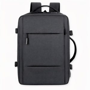 Mochila de viaje ergonómica, gris oscuro liso