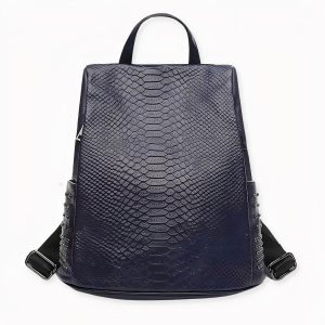 Elegante mochila con estampado de cocodrilo para mujer