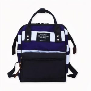 Mochila de senderismo para mujer con rayas