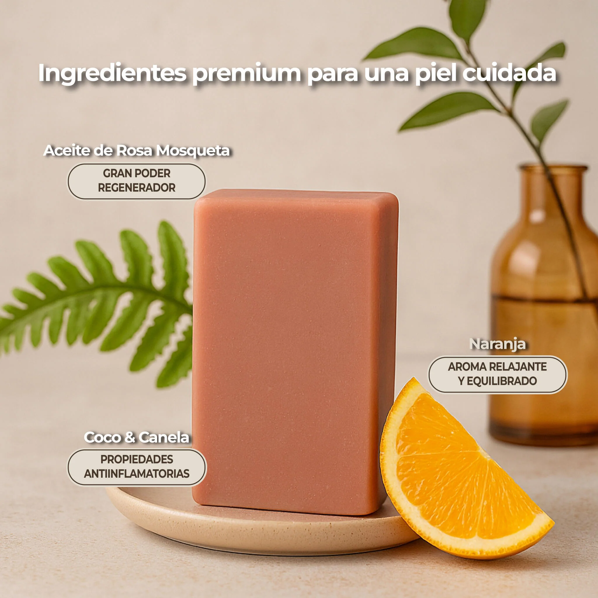 Jabón De Rosa Mosqueta Natural Y Artesanal – Regenerador, Antiedad E Hidratante – Ideal Para Piel Seca, Sensible O Con M - Imagen 3