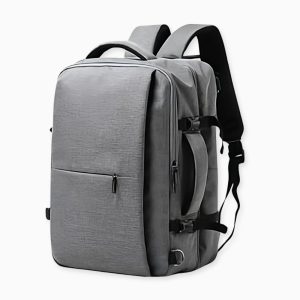 Mochila individual gris con doble compartimento