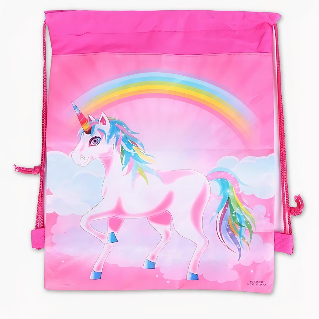 Mochila de lona unicornio rosa