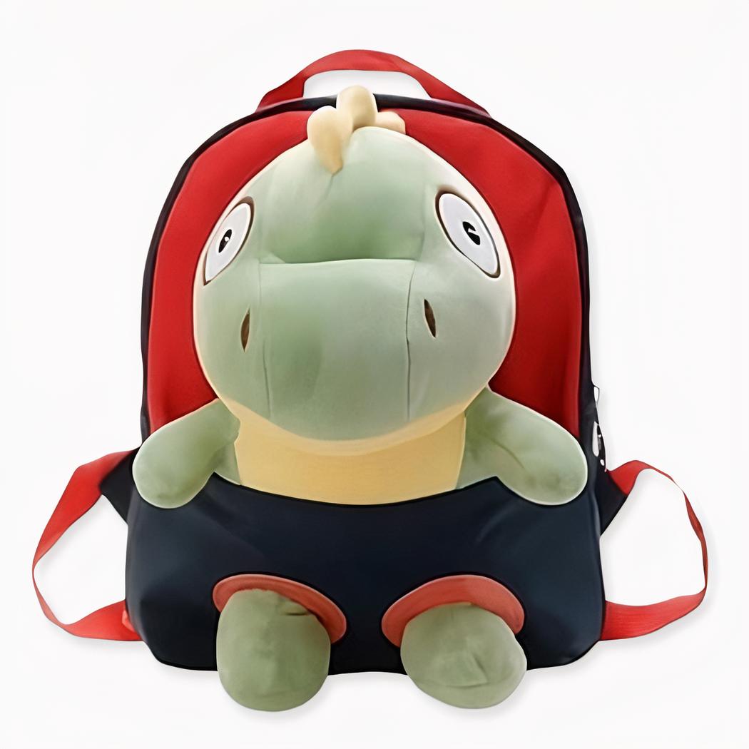 Mochila de felpa de dinosaurio negro para niños