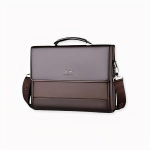 Elegante bolso satchel de piel vegana para hombre