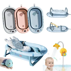 Bañera Plegable GRANDE! BabyOn + Ducha Electrica + Nadador